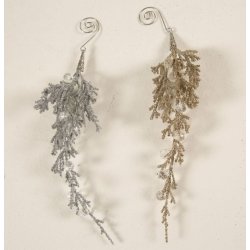 La Vida Dekorationsranke m. glitter og perler i slv eller guld str. H26 cm